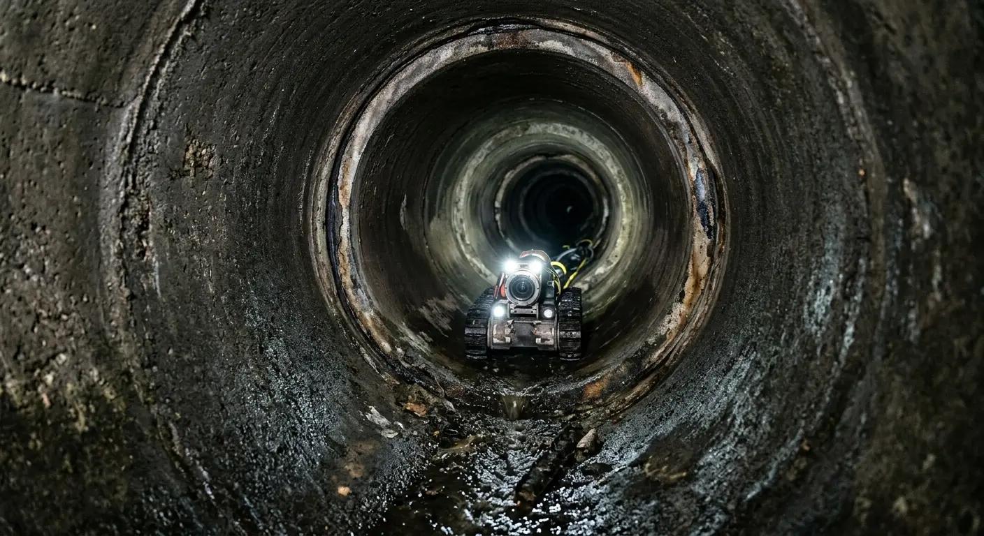 Robotic sewer camera inspecting pipe interior for Drain Snake Service in Corona de Tucson